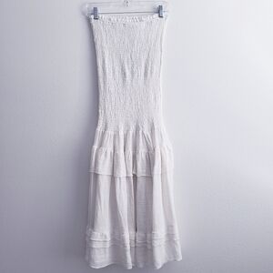 JluxLabel Strapless Tier Ruffle Bohemian Midi Dress New With Tags